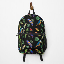 Backpack Cute Parrot Bird Pattern School Bag Travel 15"