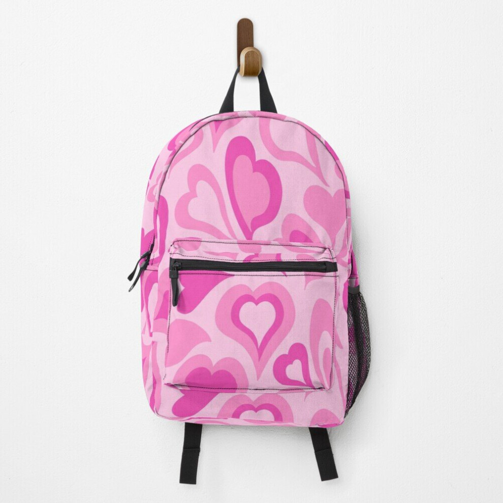 Backpack Preppy School Supplies, Preppy, Aesthetic, Hearts, Pink, Preppy Aesthetic School Bag Travel 15"