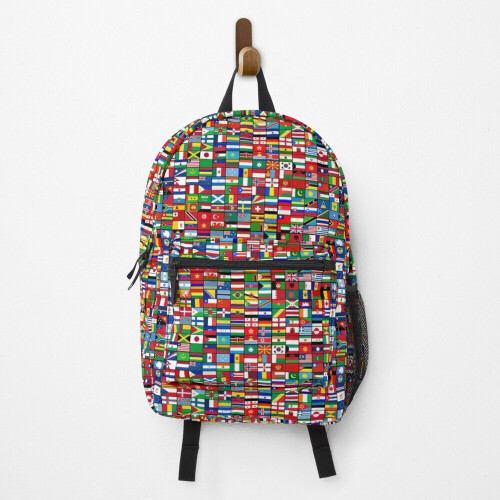 Backpack The World's Flags School Bag Travel 15"