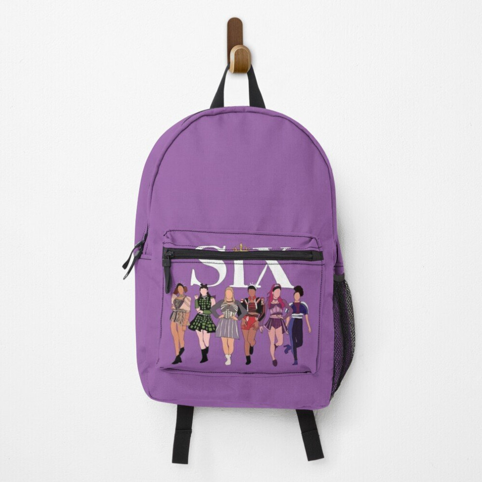 Famgem Backpack Six: The Musical - Unique 15In School & Travel Backpack, Lightweight Polyester, Large Main Compartment, Anti-Theft Pockets, Padded Straps