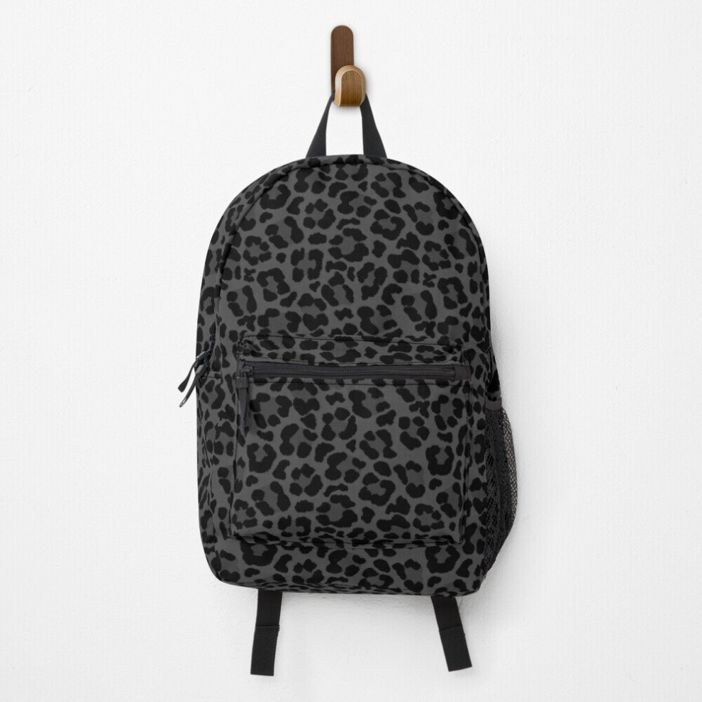 Famgem Backpack Leopard Print School Bag Travel 15" Black