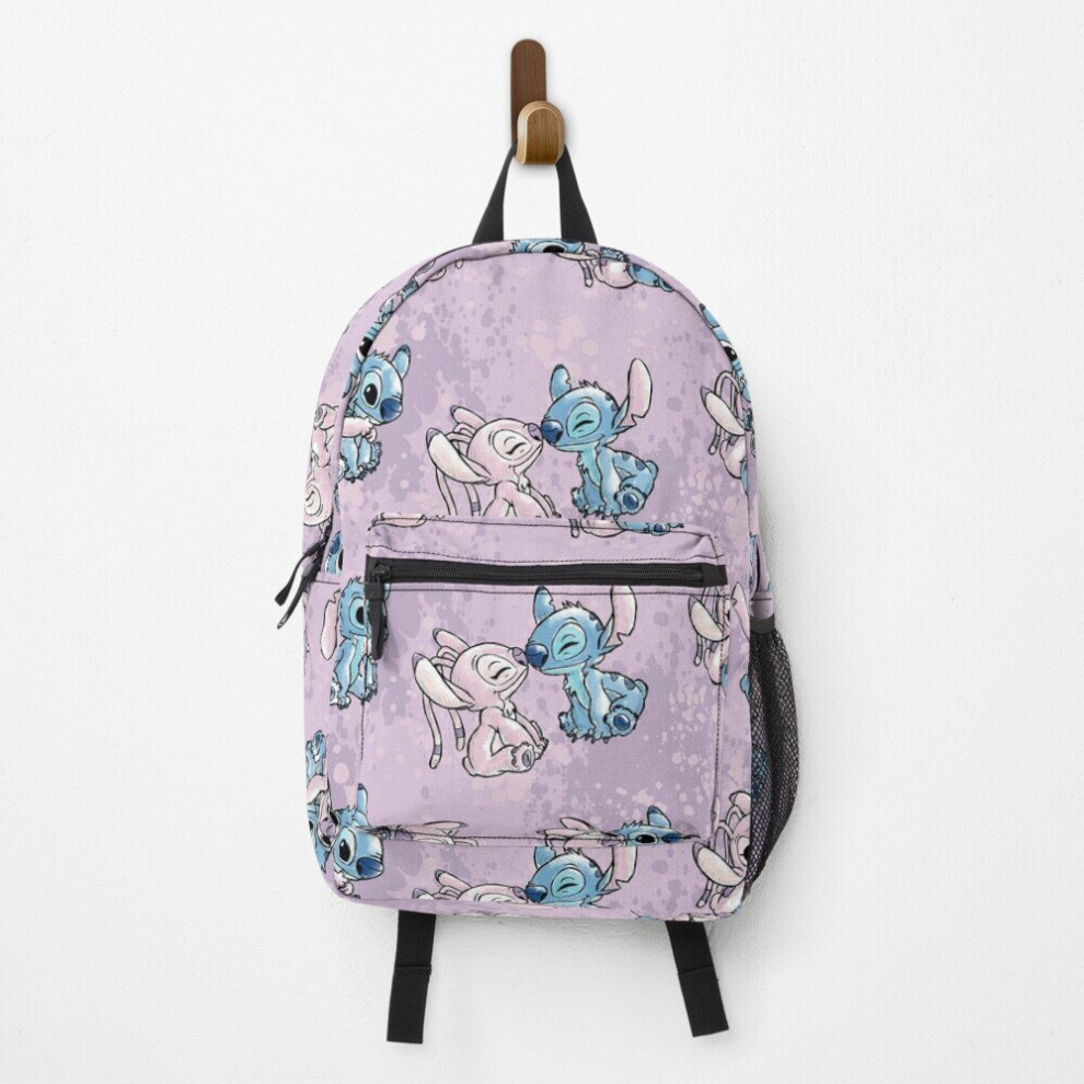 Backpack Lilo Stitch Angel Watercolor  School Bag Travel 15"