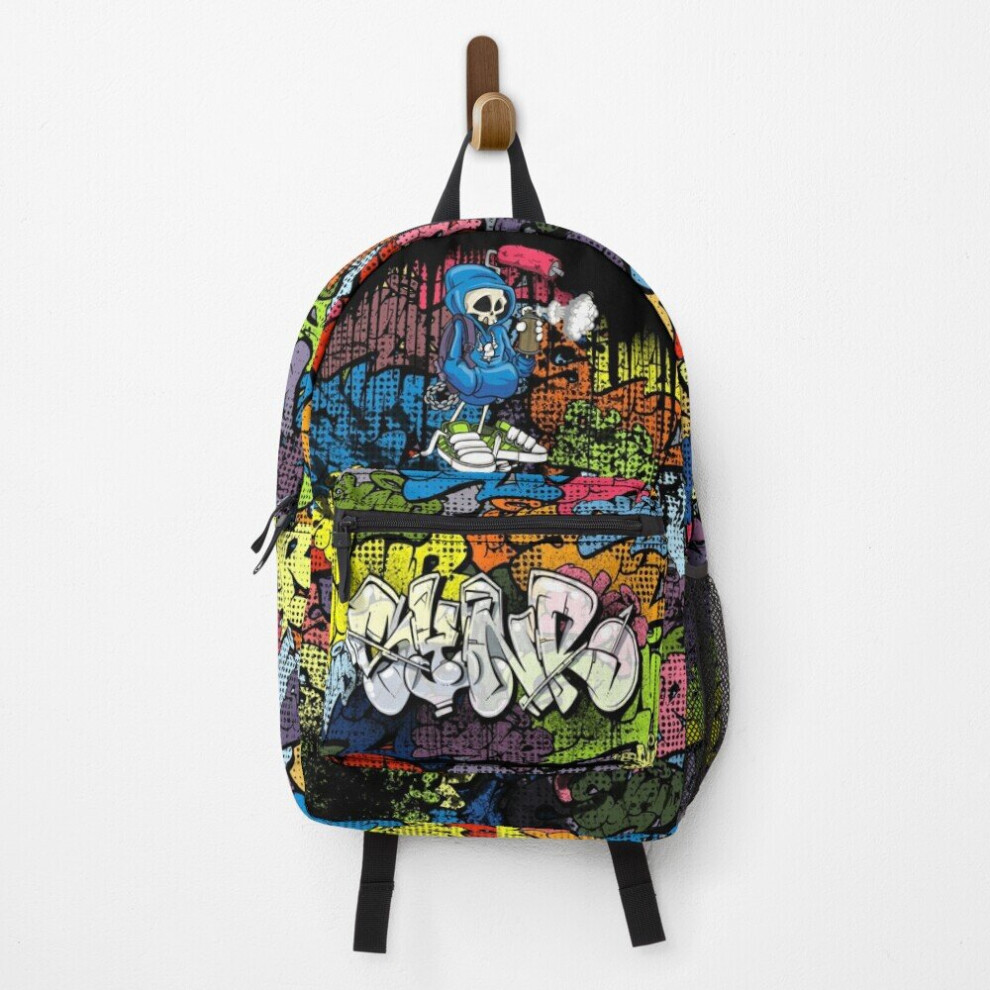 Backpack Synr 70s Retro Comic Graffiti Print School Bag Travel 15"