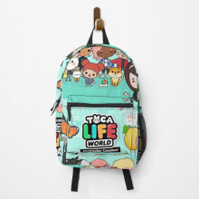 Famgem Toca Squad Backpack: Unique 15-Inch Laptop School Bag, Durable Polyester, Multi-Compartment for School & Travel