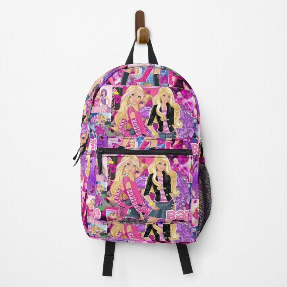 Backpack Barbie Collage - Dolls School Bag Travel 15"