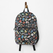 Backpack NFL teams seamless pattern black School Bag Travel 15"
