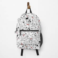 101 Dalmatians Pattern Backpack - 15-Inch Durable Polyester School & Travel Bag with Multiple Pockets