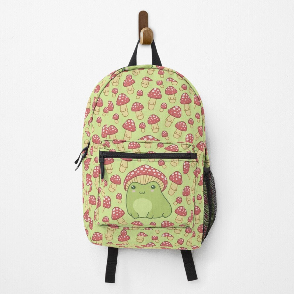 Backpack Kawaii Frog with Toadstool Mushroom Hat and Snail  School Bag Travel 15"