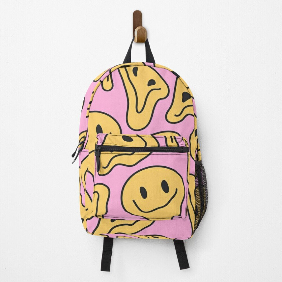 Famgem Backpack Melting Smiley Face School Bag Travel 15"