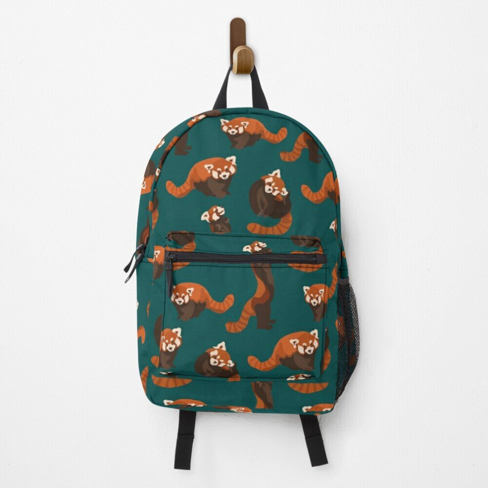 Famgem Backpack Panda Pattern School Bag Travel 15" Red