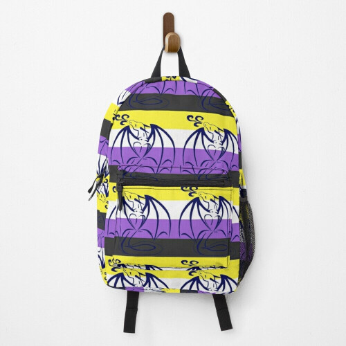 Backpack Nonbinary Pride Dragon School Bag Travel 15"