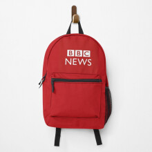 Backpack BBC News logo, red and white, classic School Bag Travel 15"
