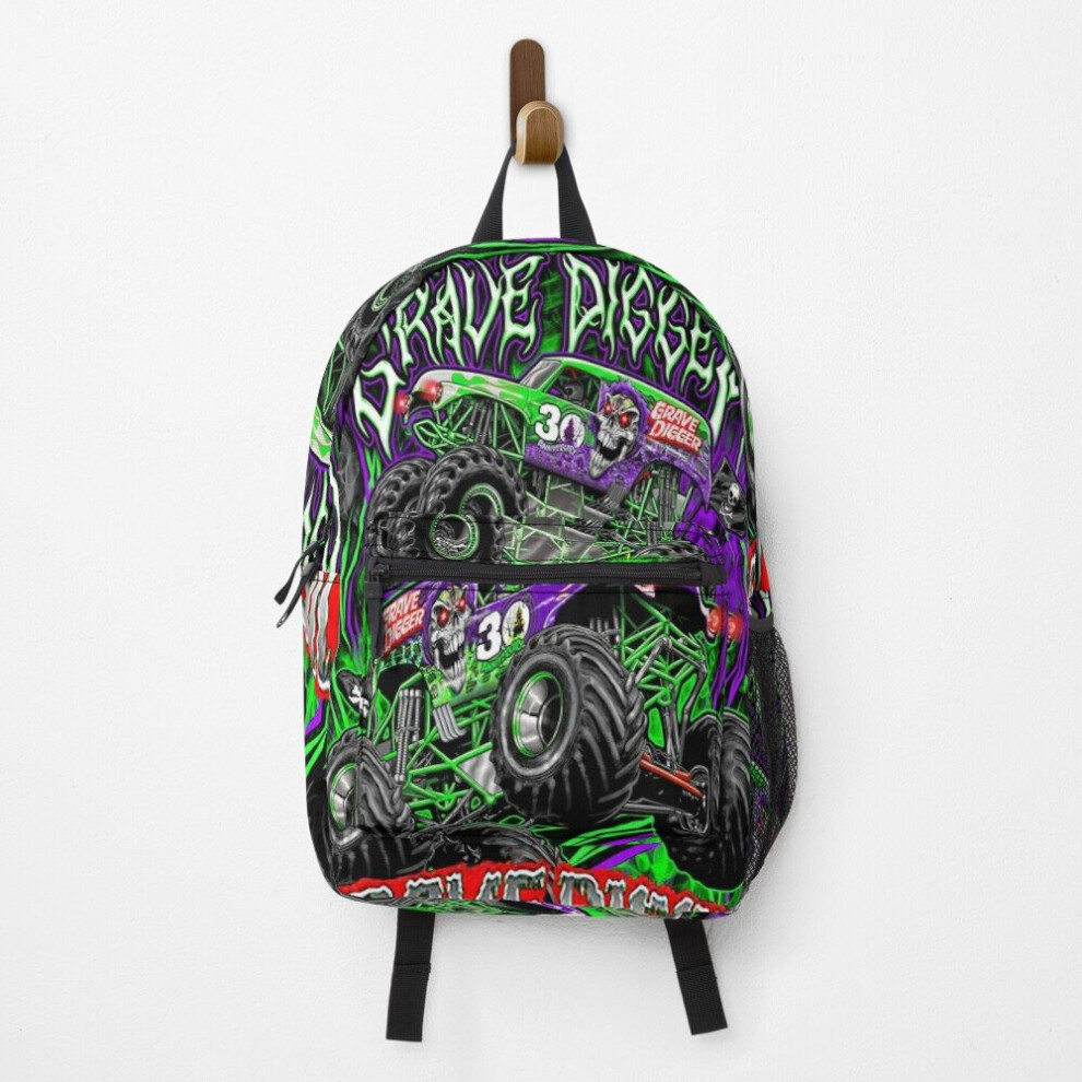 Backpack Monster jam grave digger monster truck Fans Art Gift School Bag Travel 15"