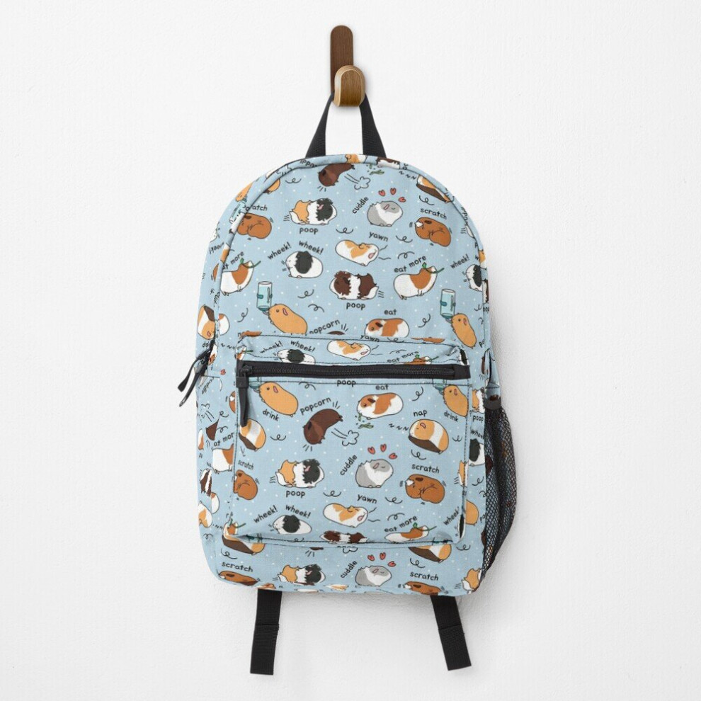 Famgem Backpack Guinea Pig Daily To-Do List - Background School Bag Travel 15" Blue