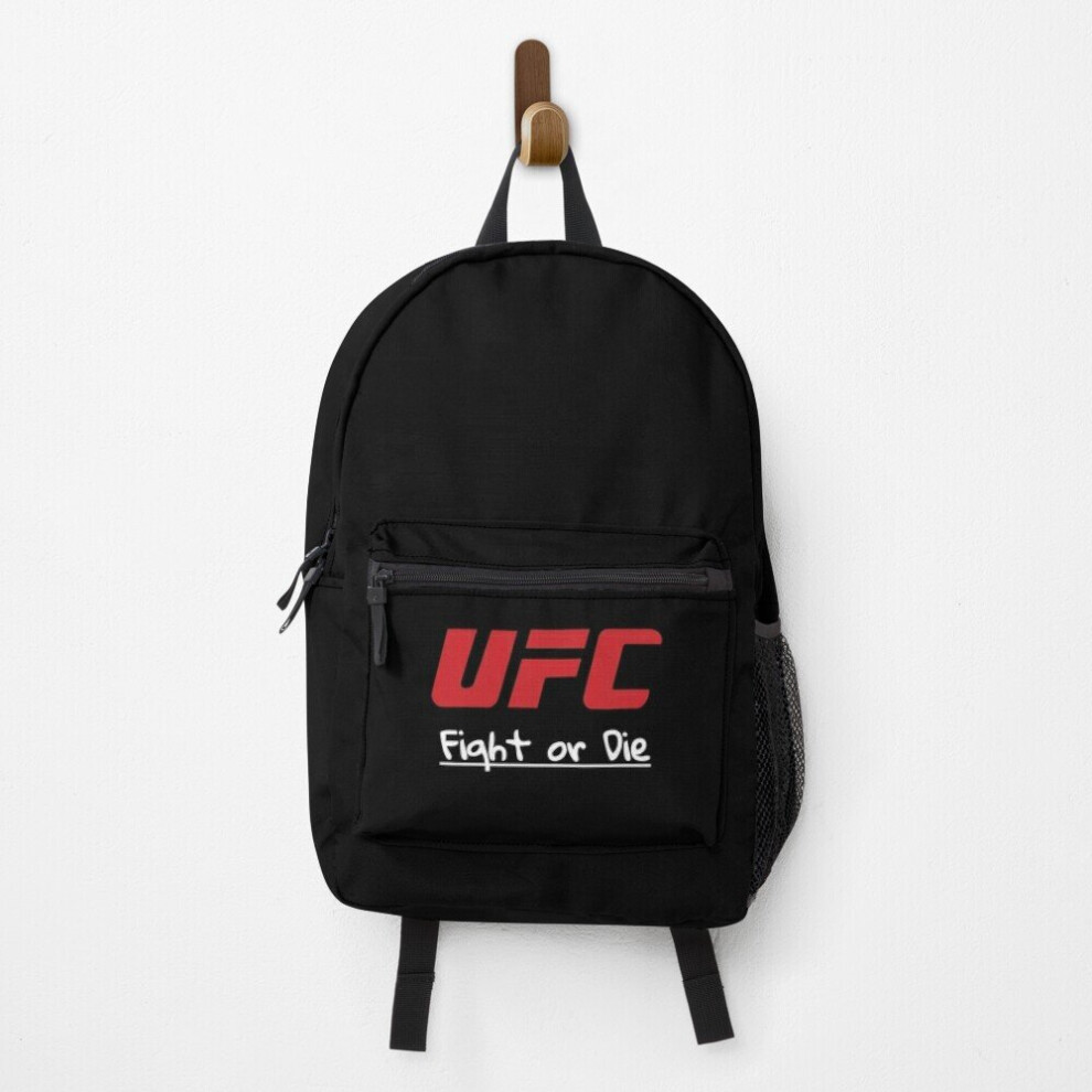 Famgem Ufc Fight Or Die Backpack - 15-Inch School Bag For Travel & School, Durable Polyester, Padded Straps, Unique Graphic