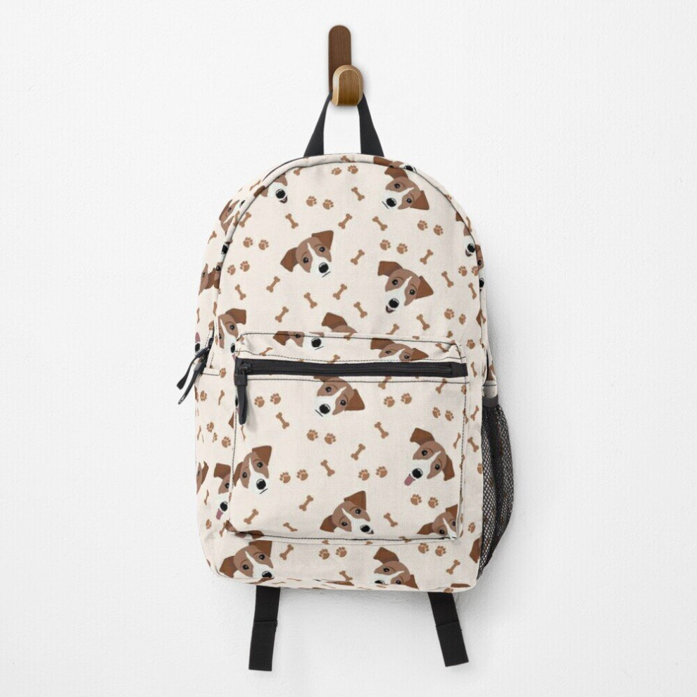 Famgem Backpack Jack Russell Terrier Dog With Bones School Bag Travel 15"