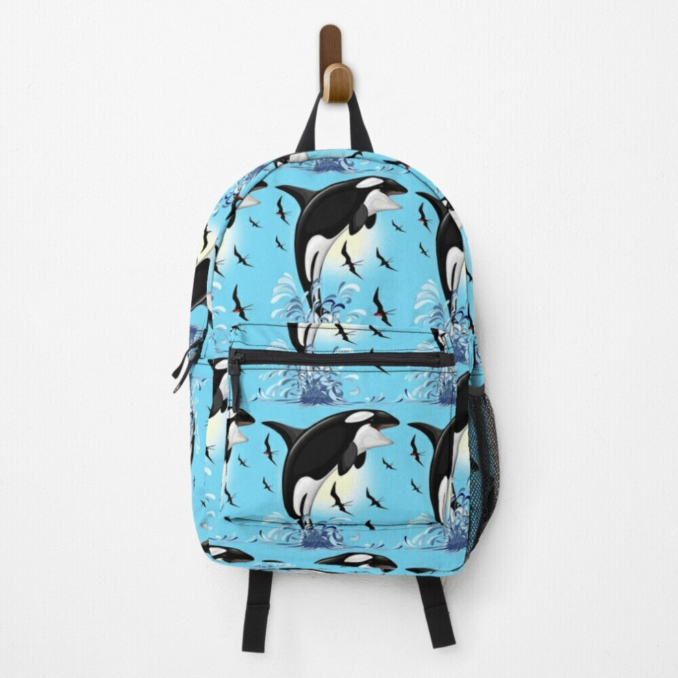 Backpack Orca Killer Whale jumping out the Ocean School Bag Travel 15"