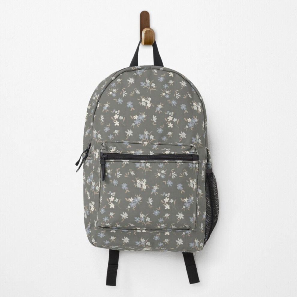 Backpack Grey Ditsy Floral School Bag Travel 15