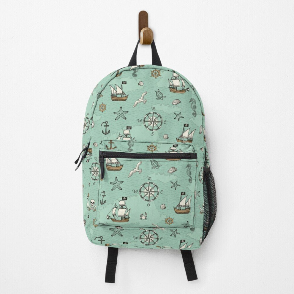 Famgem Pirate Sea Backpack 15In - Exclusive Design, School & Travel Bag, Durable Polyester, Large Main Compartment, Anti-Theft Pockets, Adjustable Straps