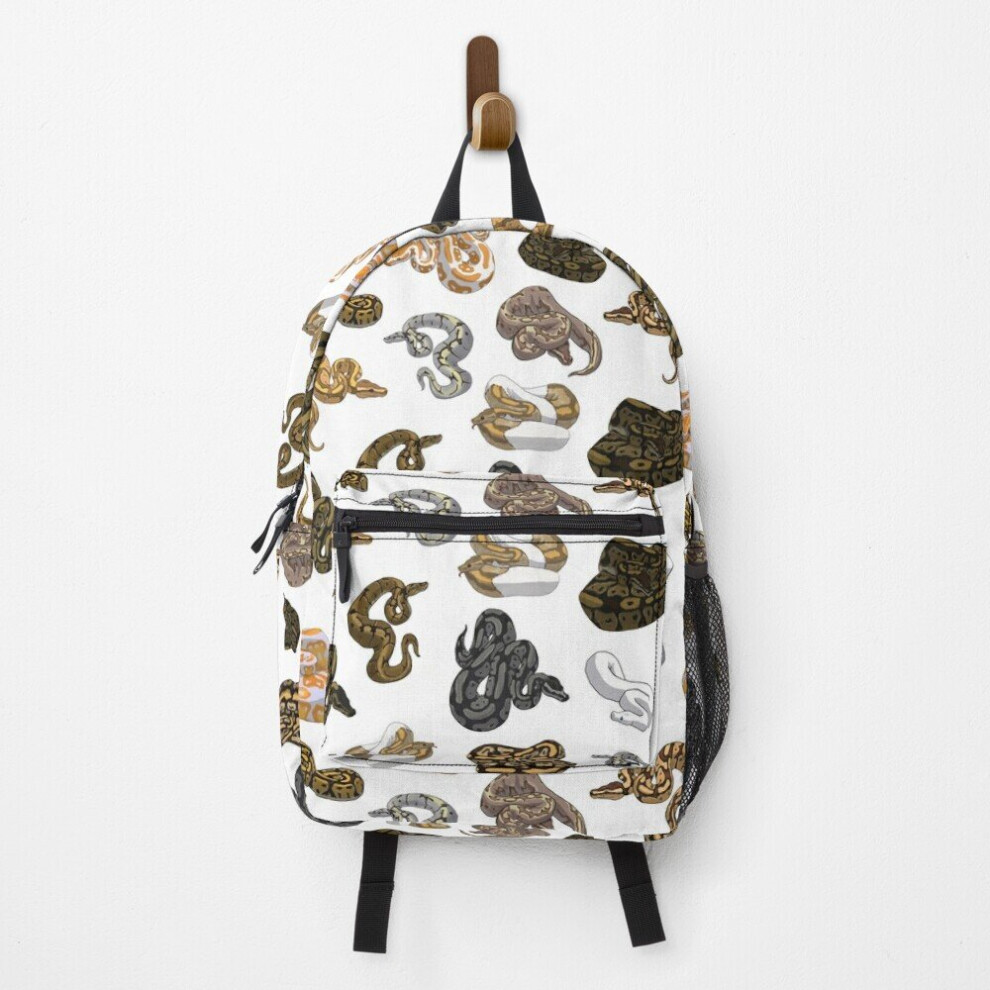 Famgem Ball Python Morph Snake Pattern Backpack - 15In Travel & School Bag, Durable Polyester, Multi-Pocket