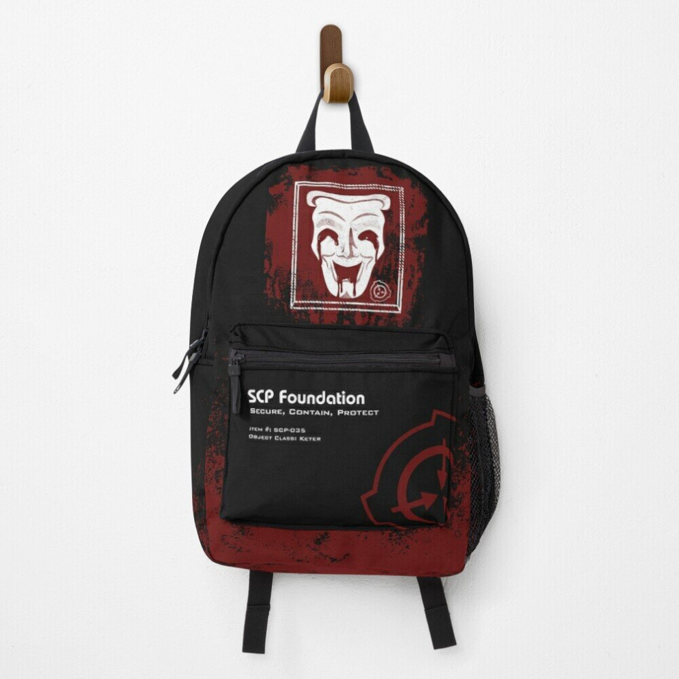 Famgem Backpack Scp-035 Possessive Mask, Scp Foundation, Secure Contain Protect School Bag Travel 15"