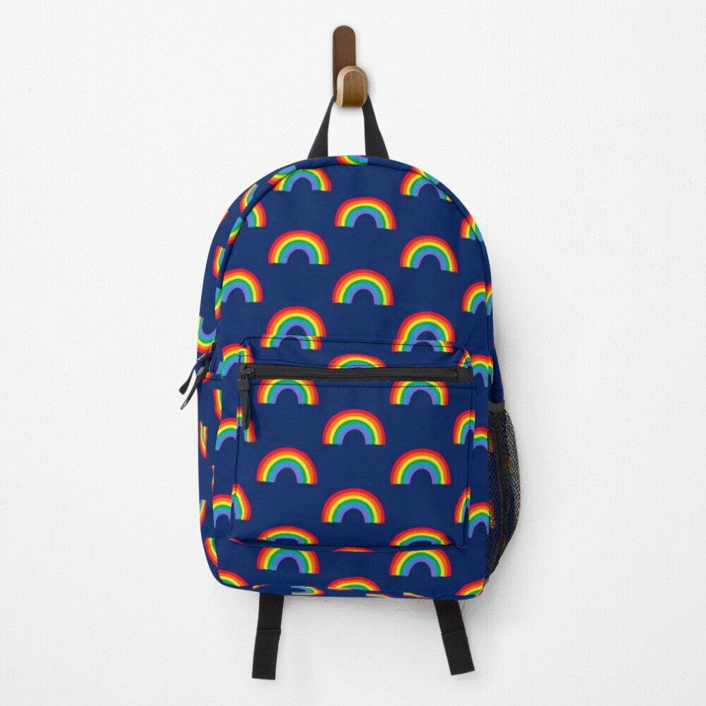 Famgem Backpack Rainbow On Background School Bag Travel 15" Blue