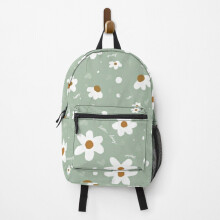 Backpack LITTLE DAISY FLOWER GIRL TURQUOISE PATTERN School Bag Travel 15"