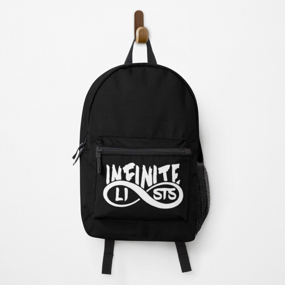 Backpack  Infinite lists Merch, Infinite Merch,infinite lists whitelogo,infinite white, infinite lists School Bag Travel 15"