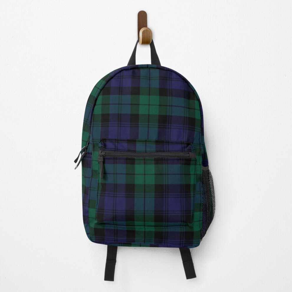 Backpack Blackwatch Tartan Clothing Modern Cute Blue and Green Plaid School Bag Travel 15"