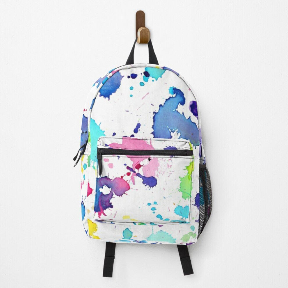 Backpack Rainbow Paint Splatter School Bag Travel 15 on OnBuy