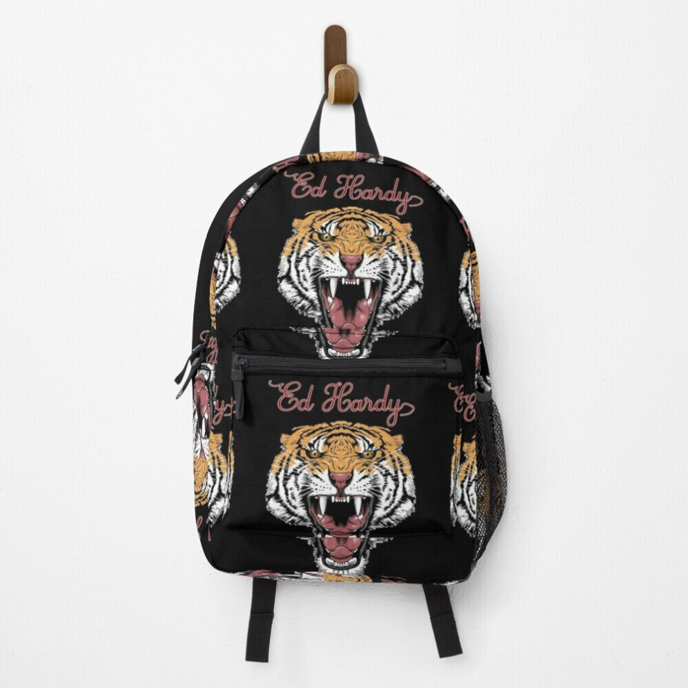 Backpack Ed Hardy Classic Tiger Rhinestone School Bag Travel 15"