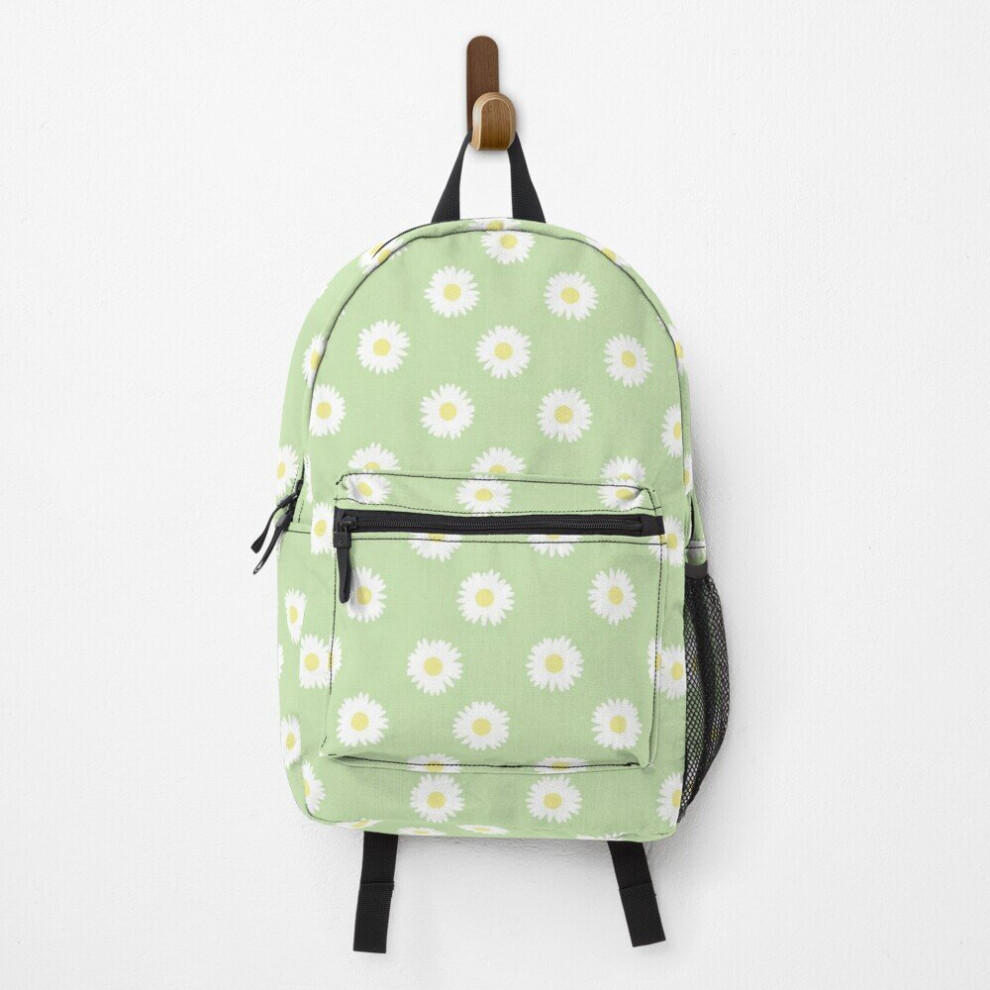 Famgem Backpack Daisy Pastel Cute Daisies Flower Cottagecore School Bag Travel 15" Green
