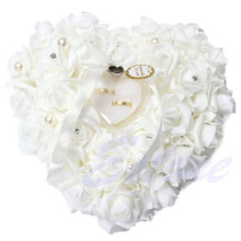 Wedding Decorations Chic Heart-shape Flowers Valentine's Day Gift Ring Pillow Cushion Pincushion Ring party decor marriage