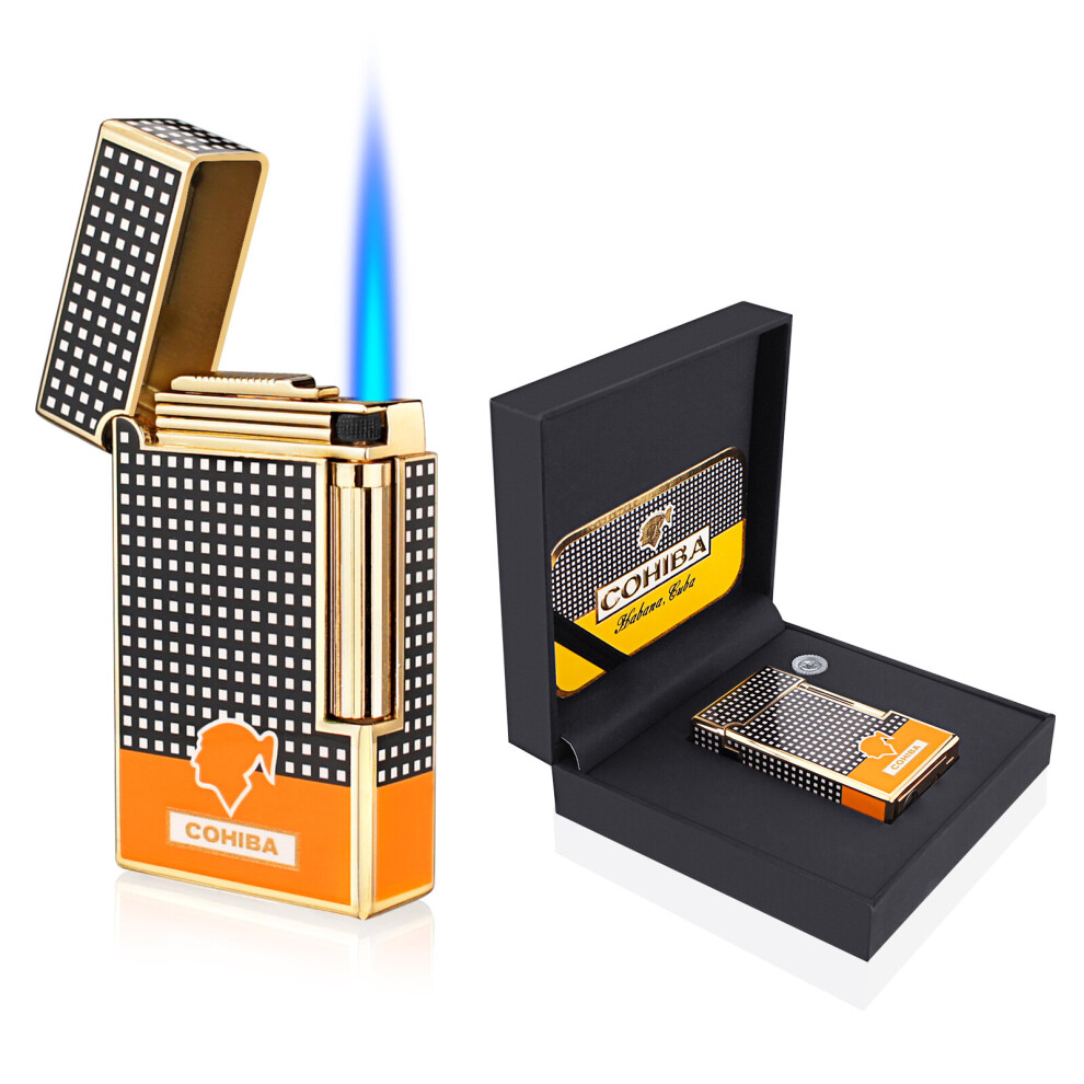 Wejoy Cigar Lighter Cohiba Torch Jet Flame Refillable Butane Gas Flintstones Lighter With Cigar Punch Cigar Accessories For Gift Box