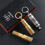 New Cigar Punch vintage bronze cigar cutter two size cigar drill hole function portable double head sharp blade Brass 4