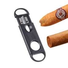 Black Plastic V Cut Stainless Steel Blade Cigar Cutter Sharp Cutting Tool Cigars Guillotine Pocket Cigar Accessories Scissors