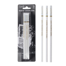 3pcs White Sketch Charcoal Pencils For Sketching Painting Drawing Standard Highlight Carbon Pens Art Craft Tools School Supplies