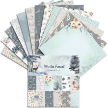 Winter forest Scrapbooking paper pack of 24 sheets handmade craft paper craft Background pad 578