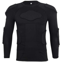 2021 Men's Padded Compression Shirt Protective Long Sleeve Shoulder Rib Chest Protector Suit for Football Paintball Baseball