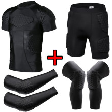 Compression Padded Shirt Soccer Rugby Basketball Protective Gear Chest Rib Guards Goalkeeper Protection Shorts Goalie KneePads