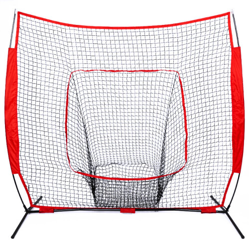 7ft Baseball & Softball Practice Hitting Net Frame Baseball Strike Zone Pitching Practise Screen Barrier Nets 2