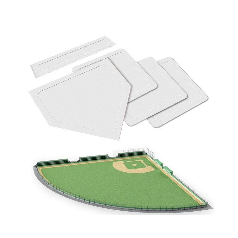 Baseball & Softball 5 Piece Base Set Rubber Field Bases For Kids & Adults Practice Team Game Kickball Backyard And School