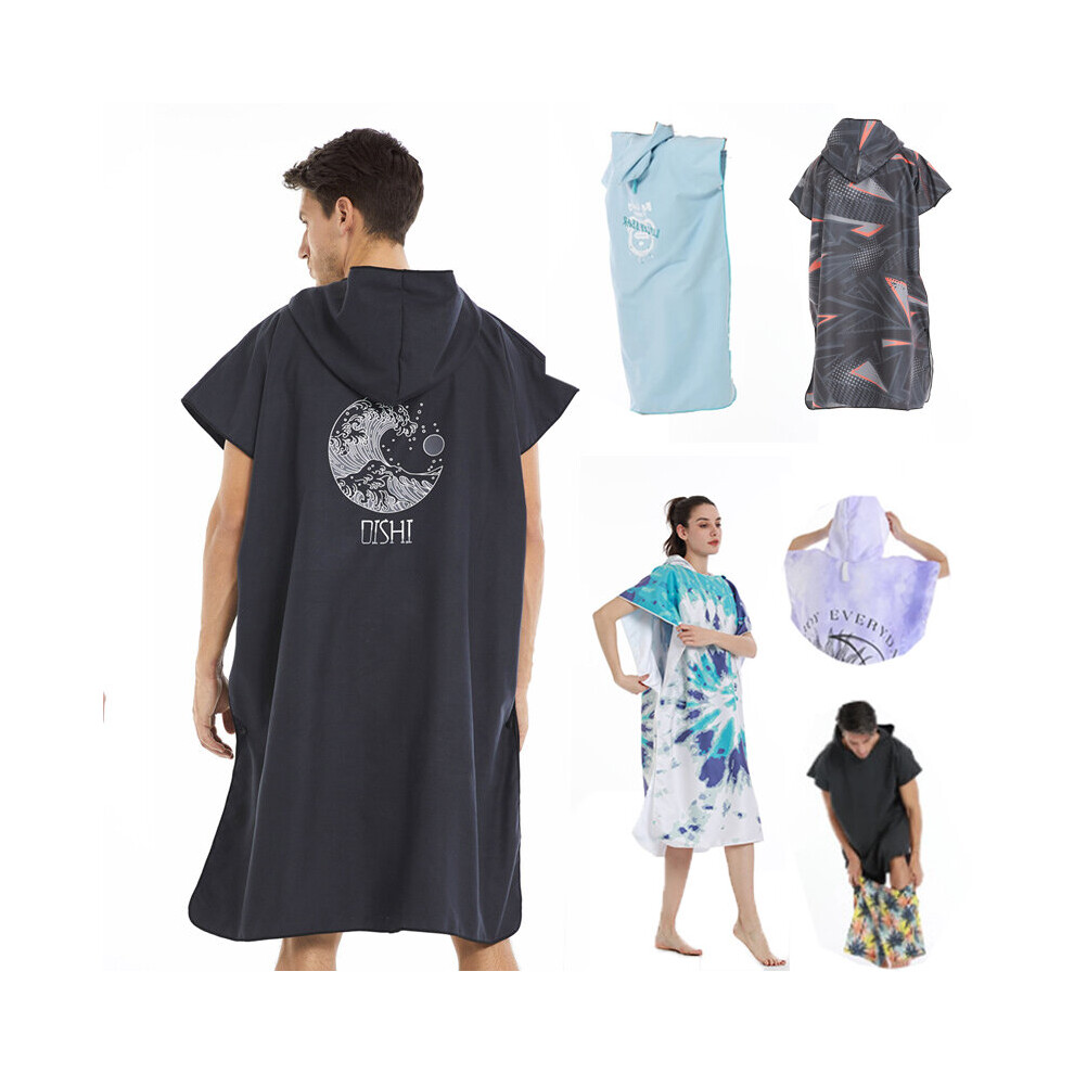 Surfing Poncho Towel Soft Beach Changing Robe Hooded Microfiber Quick Dry Bath Bathrobe for Pool Swimming Sauna Men Women-image-OPC-PBMMT5N-NEW
