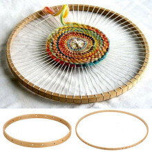 Round Wooden Knitting Loom Craft Weaving DIY Tool Hanging Compilation Machine