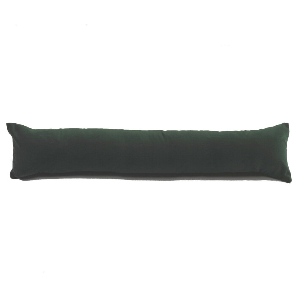 Classic Home Store (Bottle 3Ft) Cotton Velvet Draught Excluder Door Draft Stopper Green