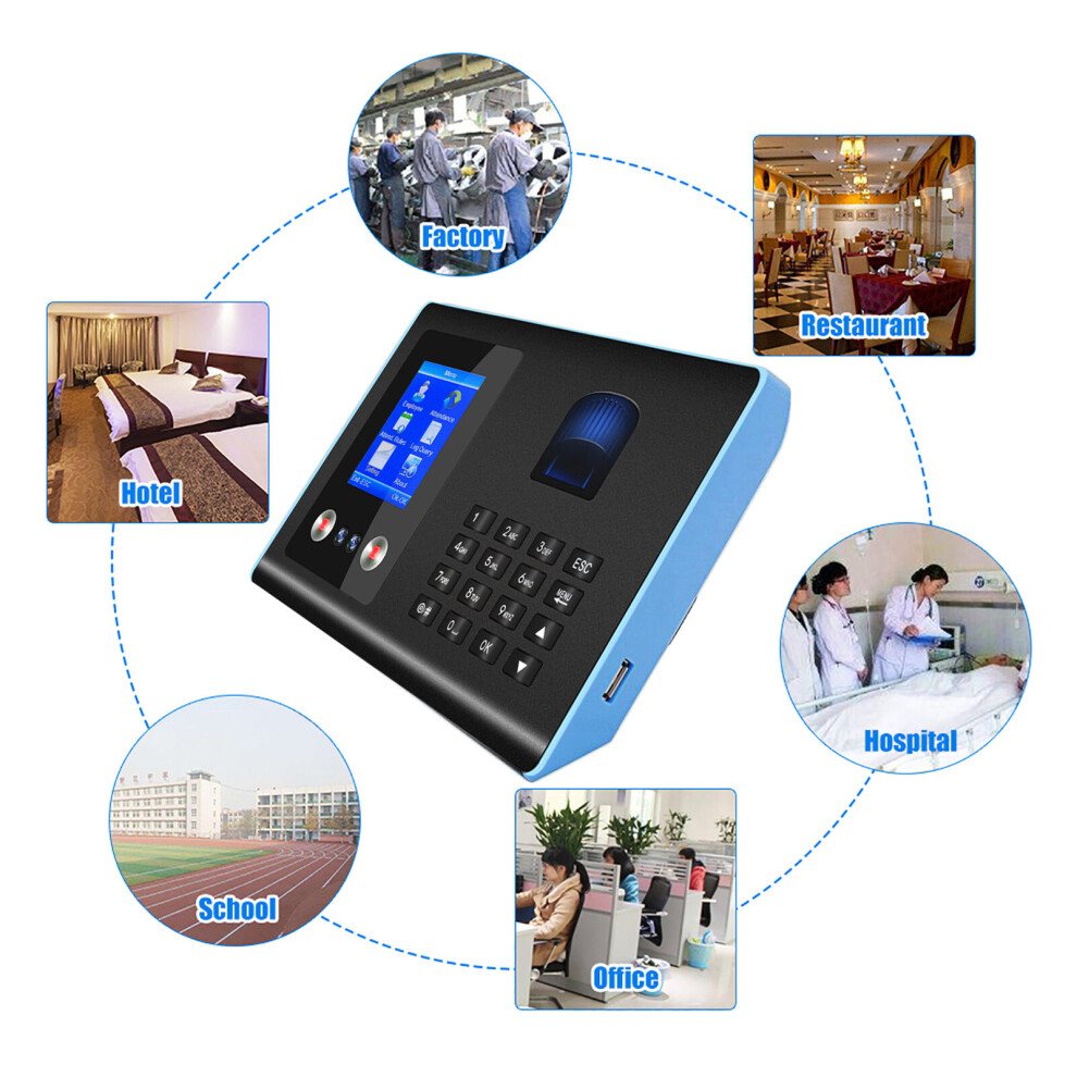 Intelligent Attendance Machine Face Fingerprint Password Recognition Mix Biometric Time Clock Voice Broadcast Multi-Language 5063131971279