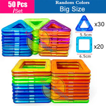 (big size 50pcs) 50-300Pcs Designer Magnetic Blocks Big and Size Magnet Toys Pulling Magnetic