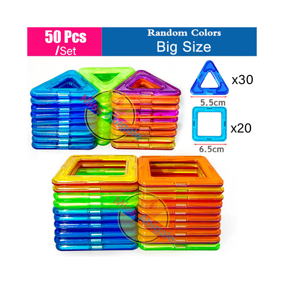 (big size 50pcs) 50-300Pcs Designer Magnetic Blocks Big and Size Magnet Toys Pulling Magnetic