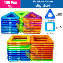 (big size 100pcs) 50-300Pcs Designer Magnetic Blocks Big and Size Magnet Toys Pulling Magnetic