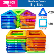 (big size 200pcs) 50-300Pcs Designer Magnetic Blocks Big and Size Magnet Toys Pulling Magnetic
